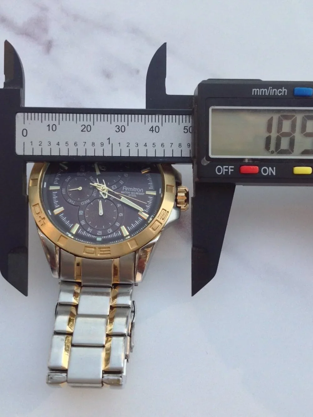 Armitron Chronograph 6P27 Brown Face, Gold Silver Wristwatch For Man or Woman
